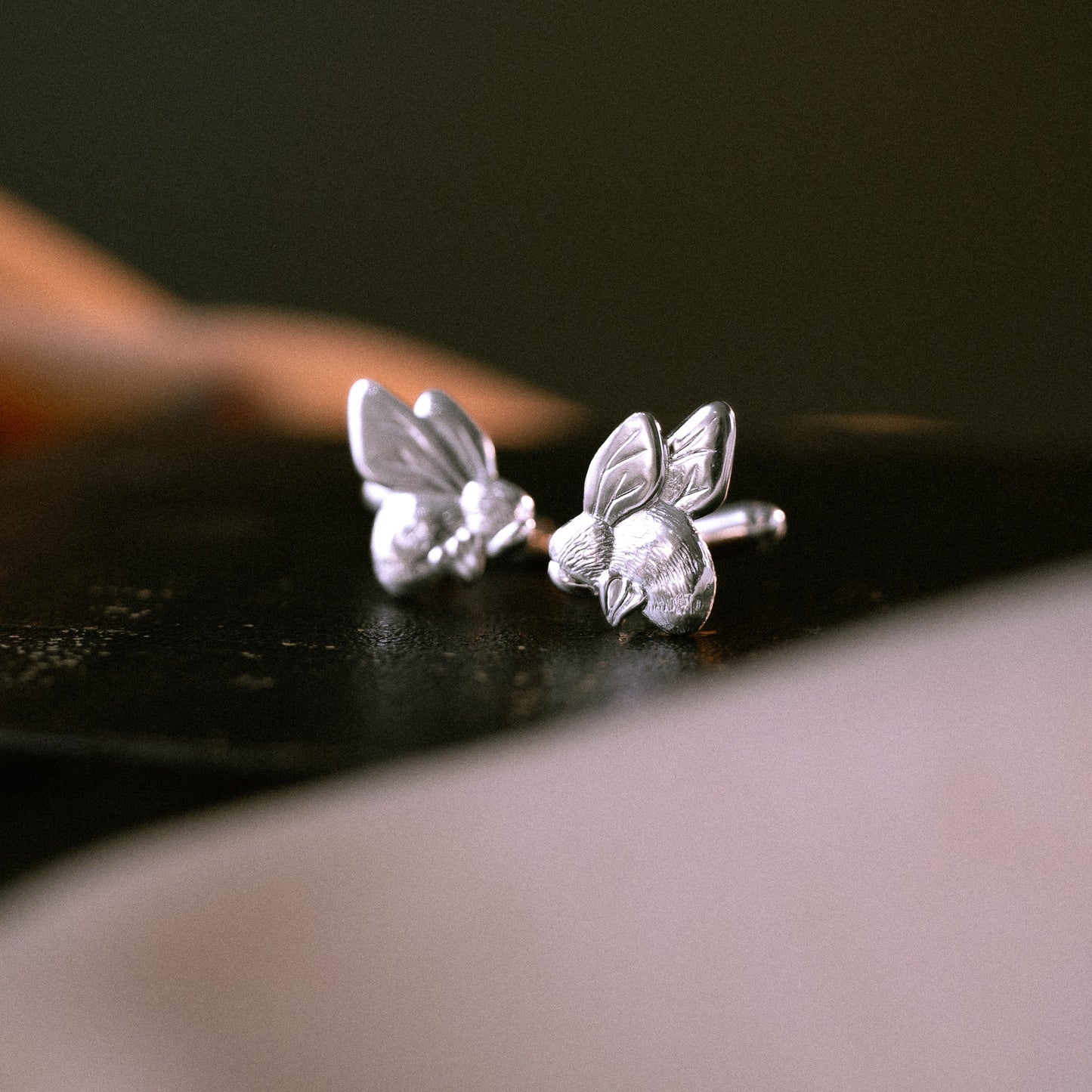 Sterling Silver Bumblebee Cufflinks