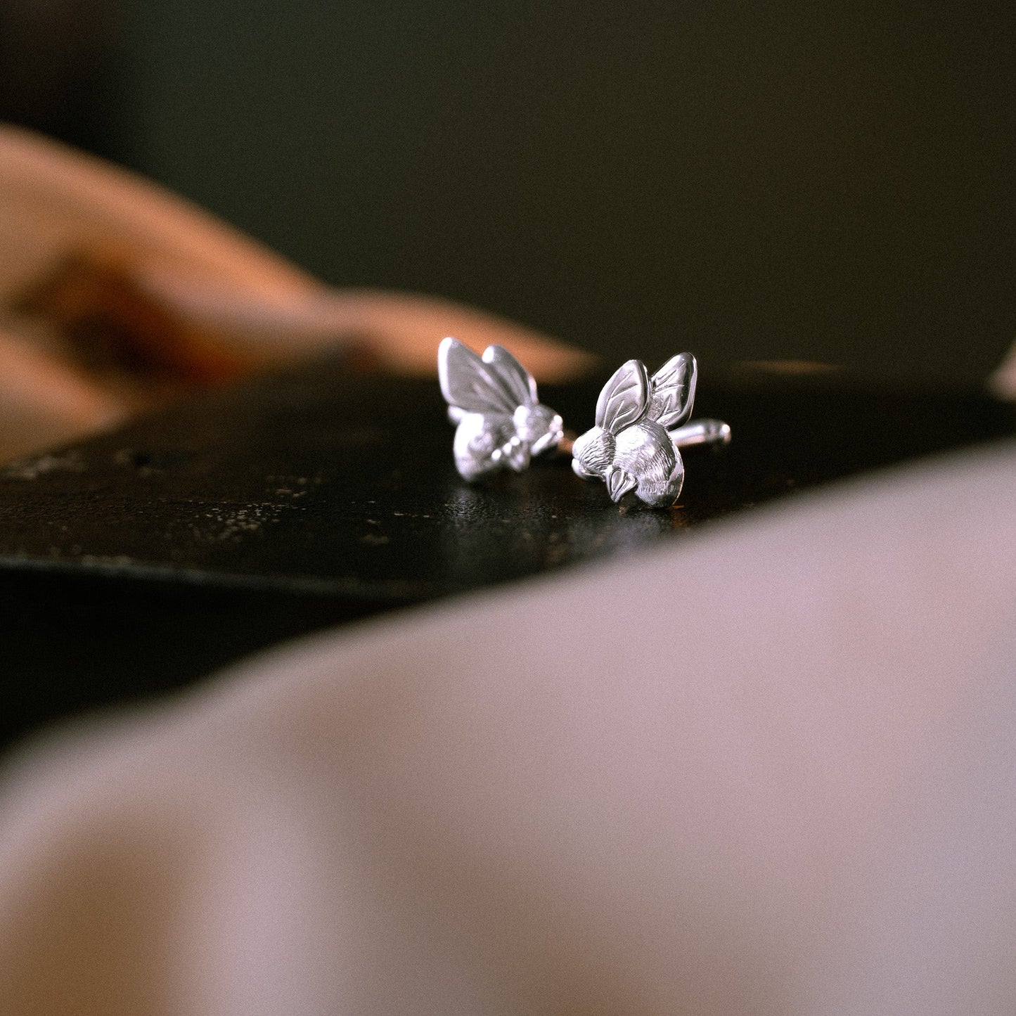 Sterling Silver Bumblebee Cufflinks