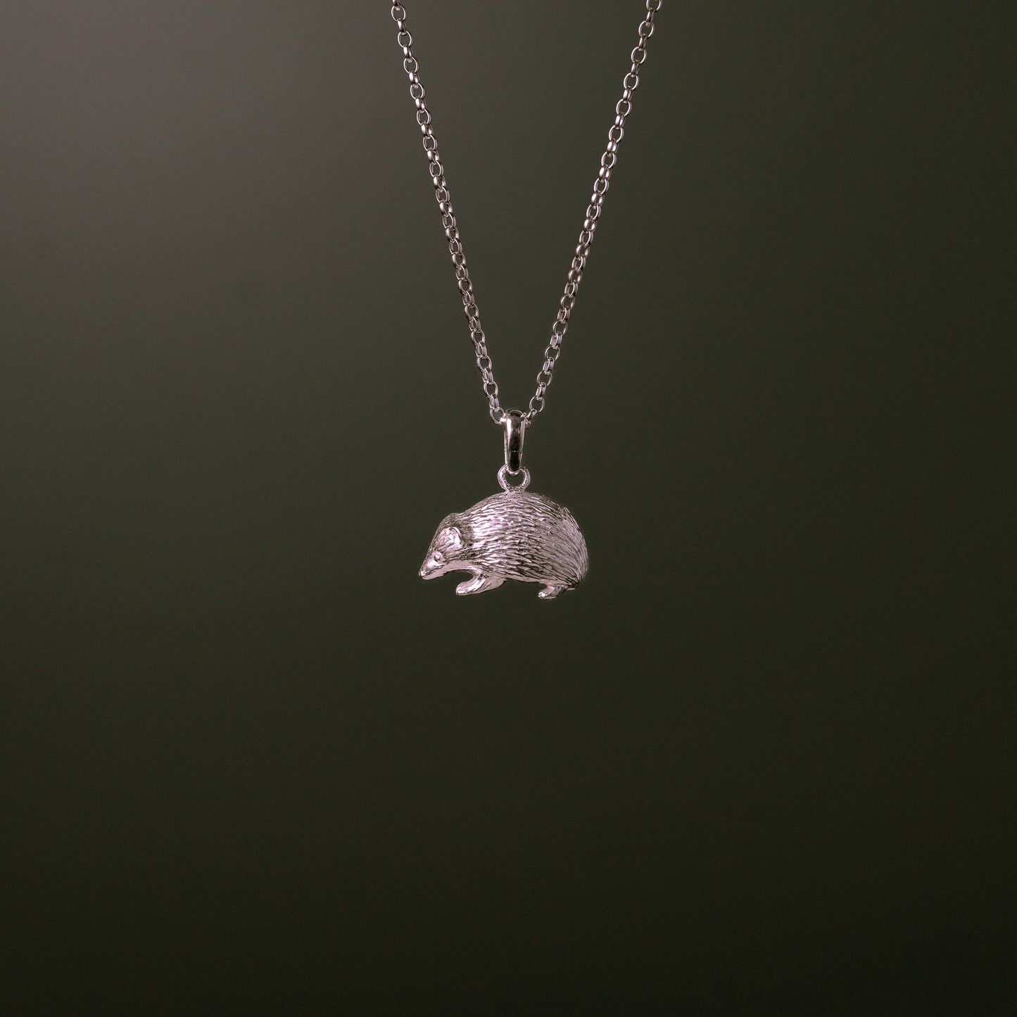 Hedgehog Silver Pendant Necklace