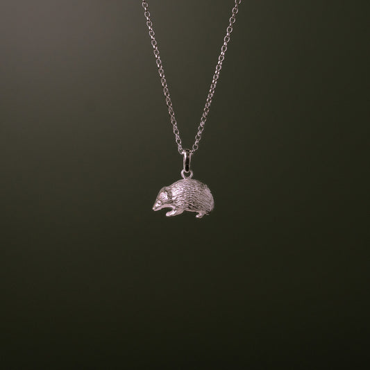 Hedgehog Silver Pendant Necklace