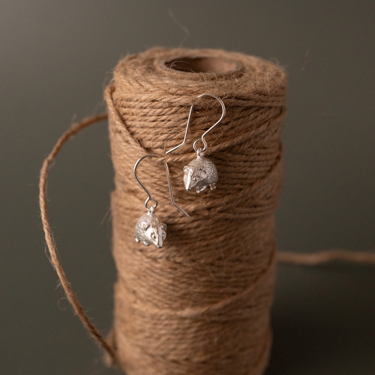 Hedgehog Silver Dangle Earrings