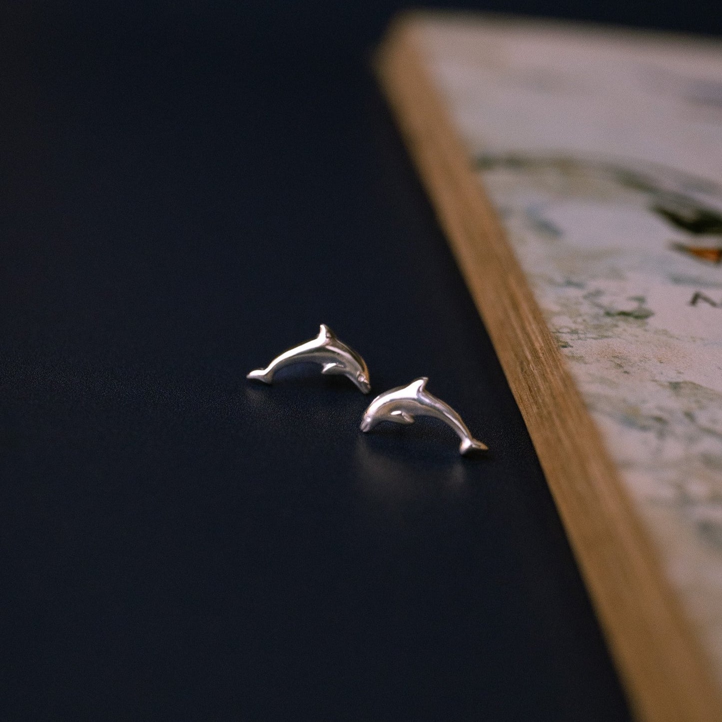Silver Dolphin Stud Earrings
