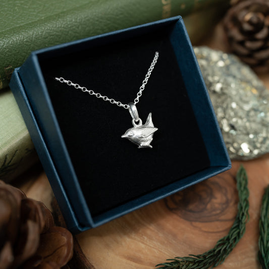 Sterling Silver Wren Pendant Necklace