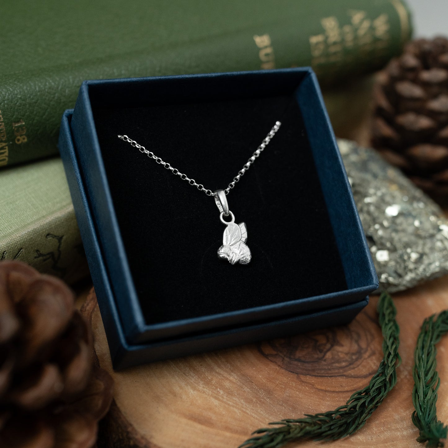 Sterling Silver Bumble Bee Charm Necklace