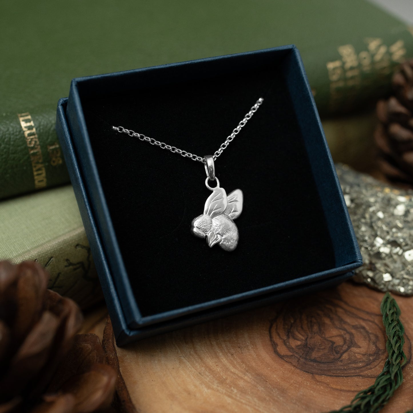 Sterling Silver Bumble Bee Pendant Necklace