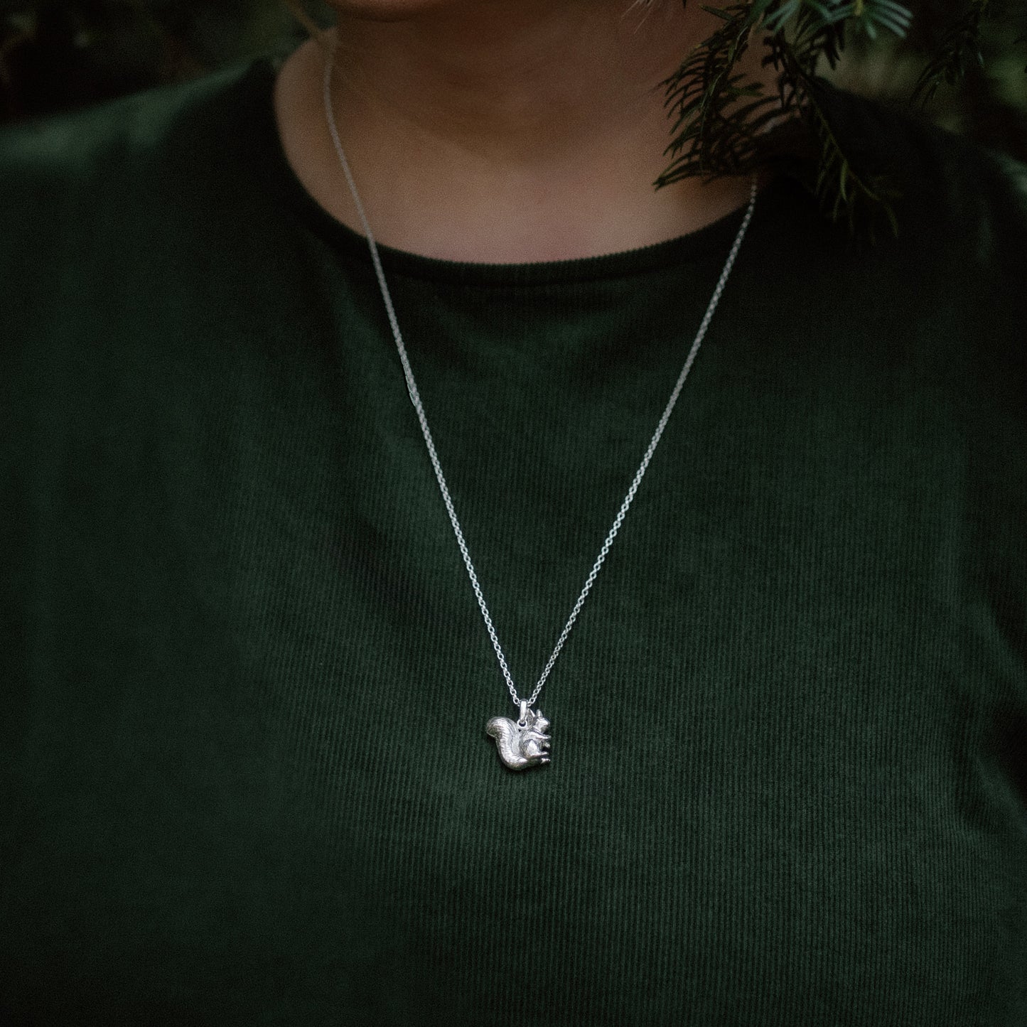 Sterling Silver Red Squirrel Pendant