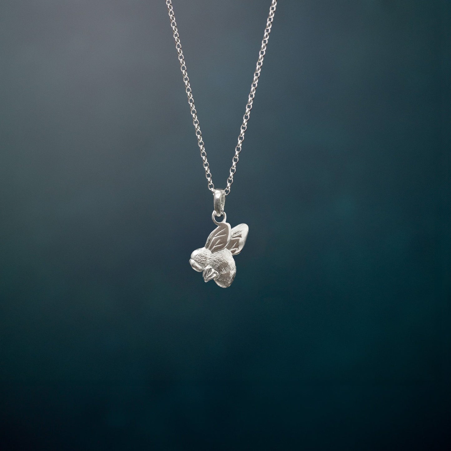 Sterling Silver Bumble Bee Charm Necklace