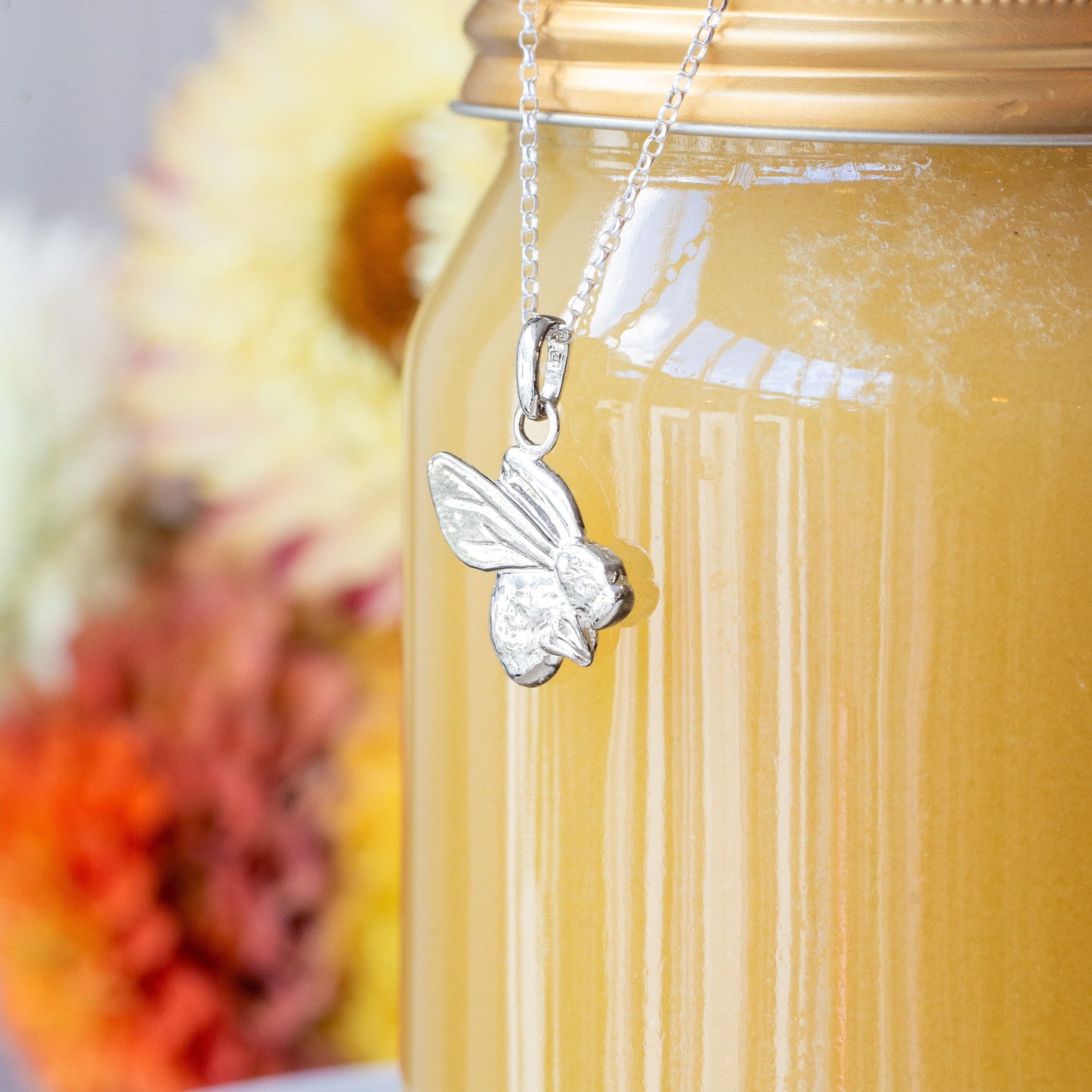 Sterling Silver Bumble Bee Pendant Necklace