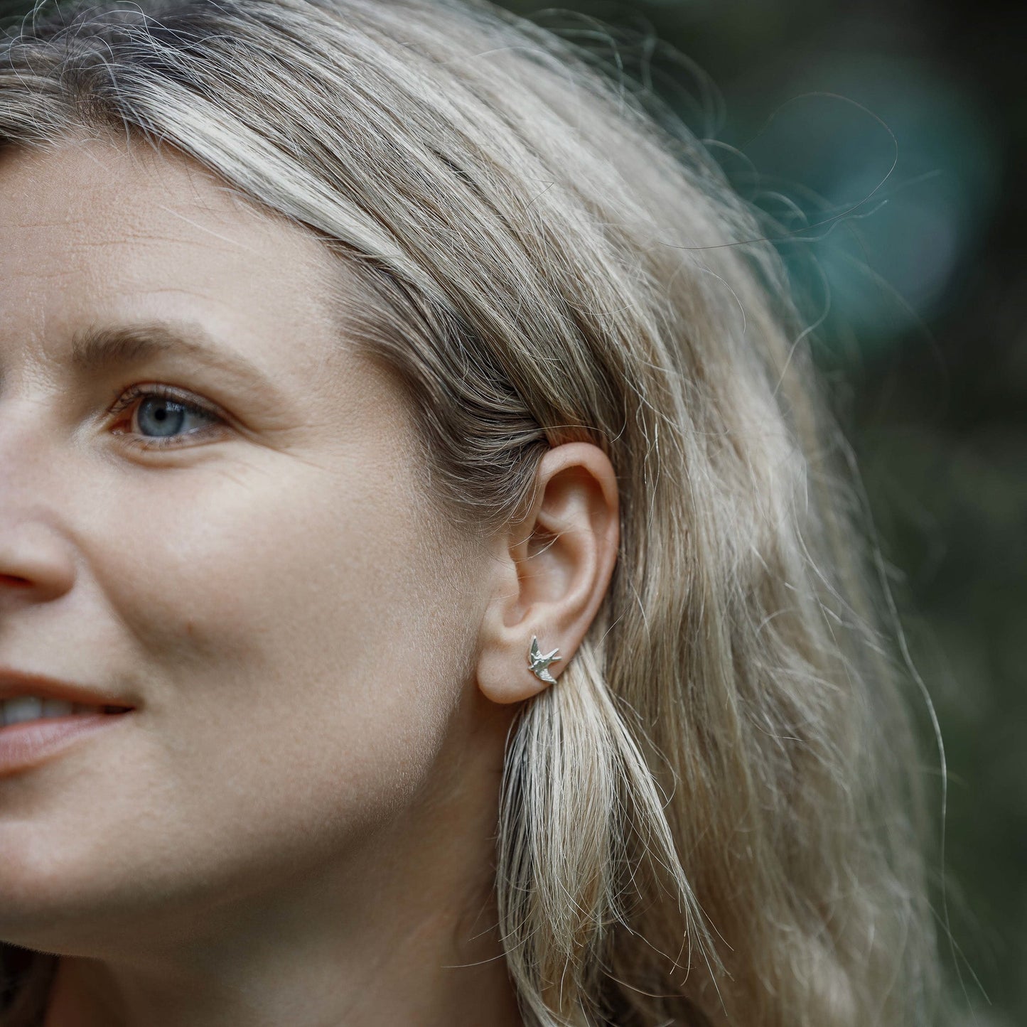 Sterling Silver Swallow Stud Earrings