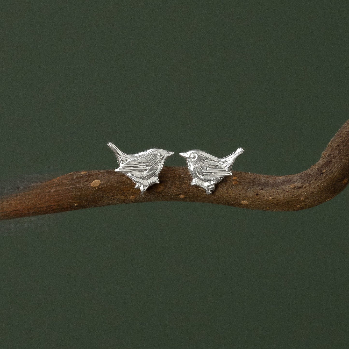 Wren Silver Stud Earrings