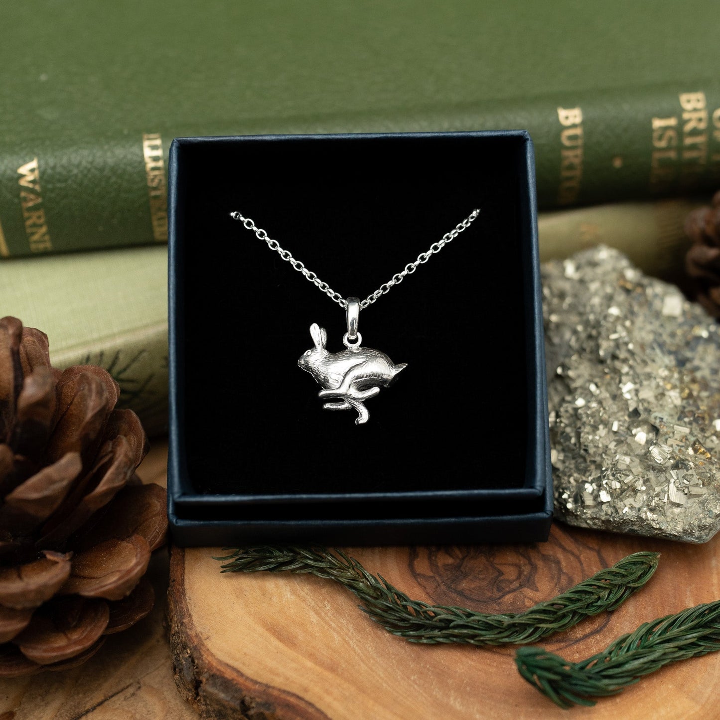 Sterling Silver Running Hare Pendant