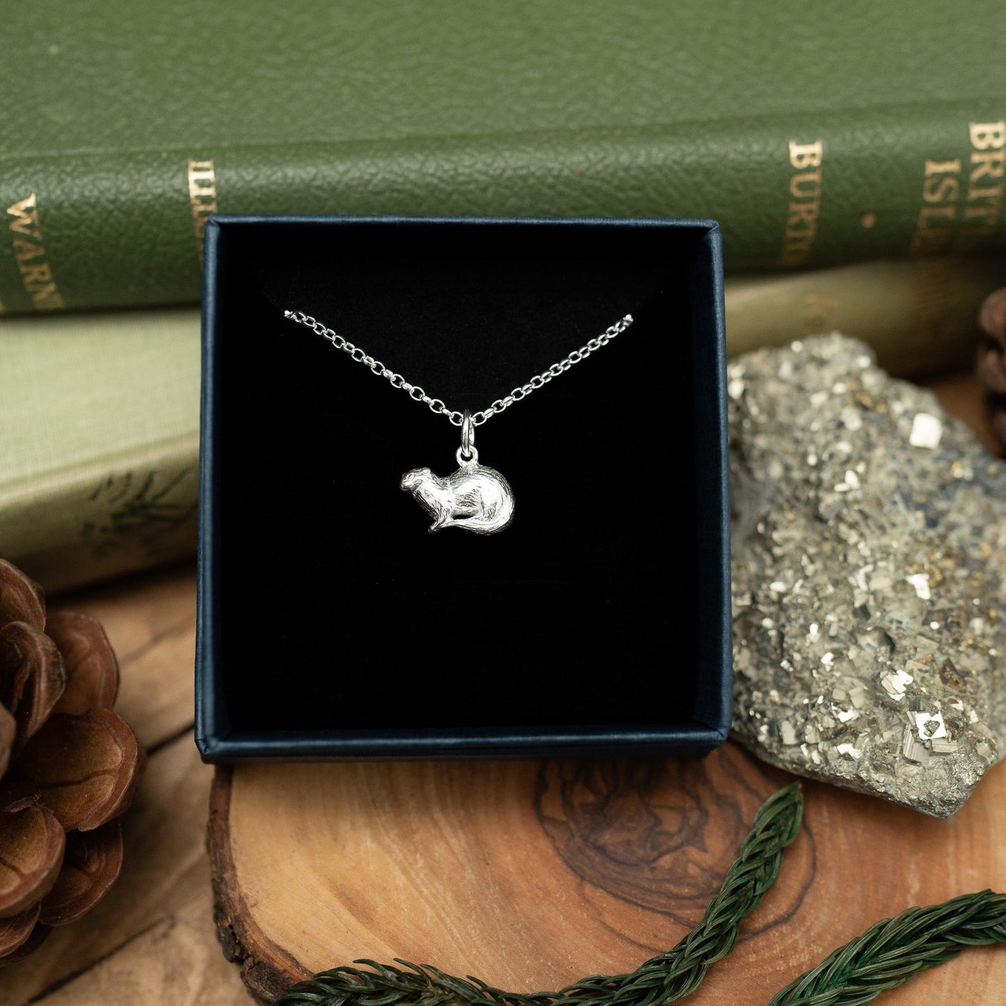 Sterling Silver Small Otter Charm Necklace