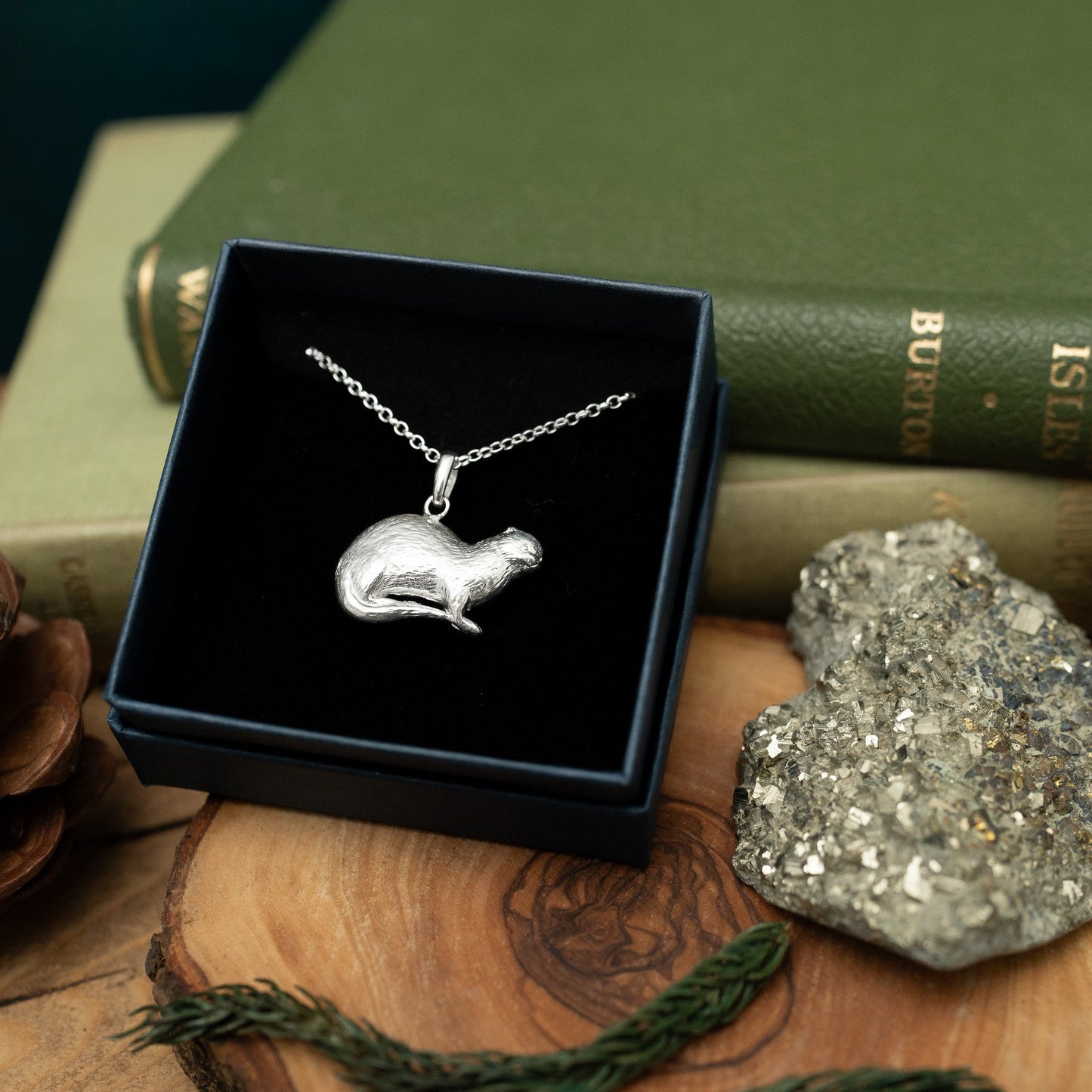 Sterling Silver Otter Pendant Necklace