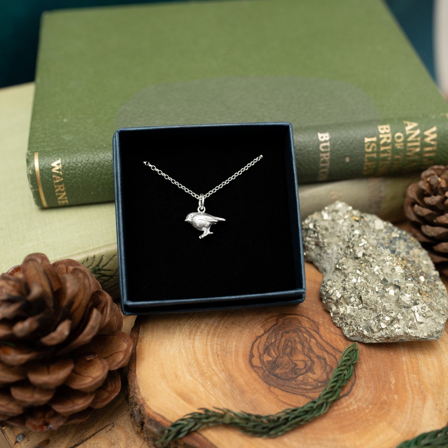 Sterling Silver Robin Charm Necklace