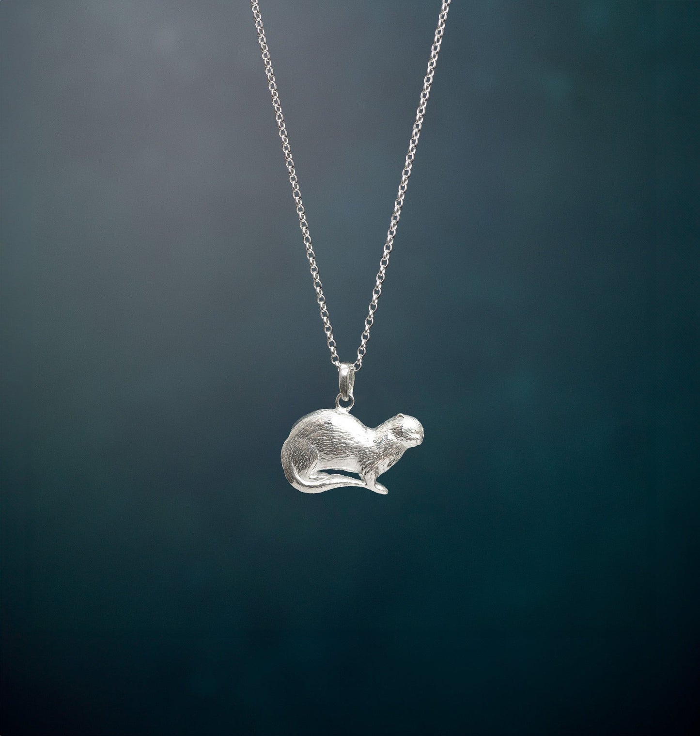 Sterling Silver Otter Pendant Necklace