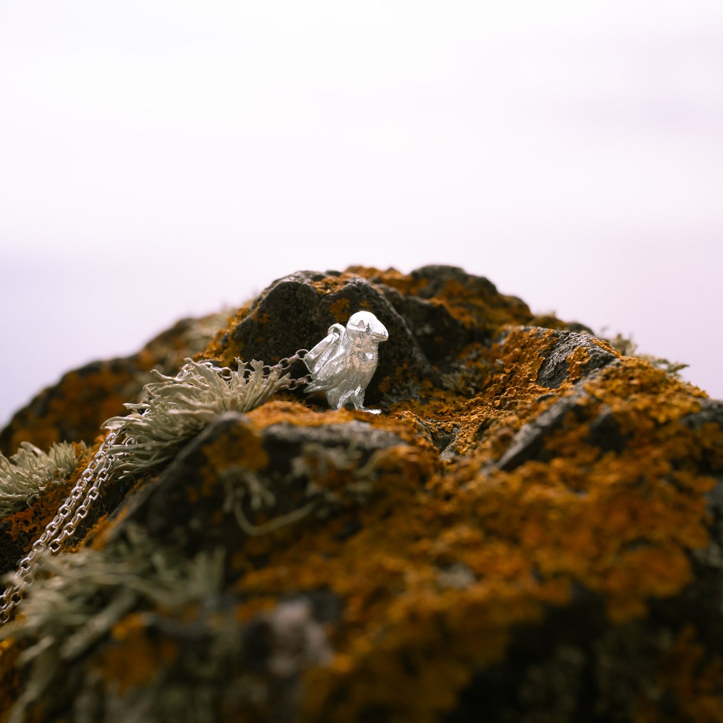 Sterling Silver Puffin Pendant Necklace