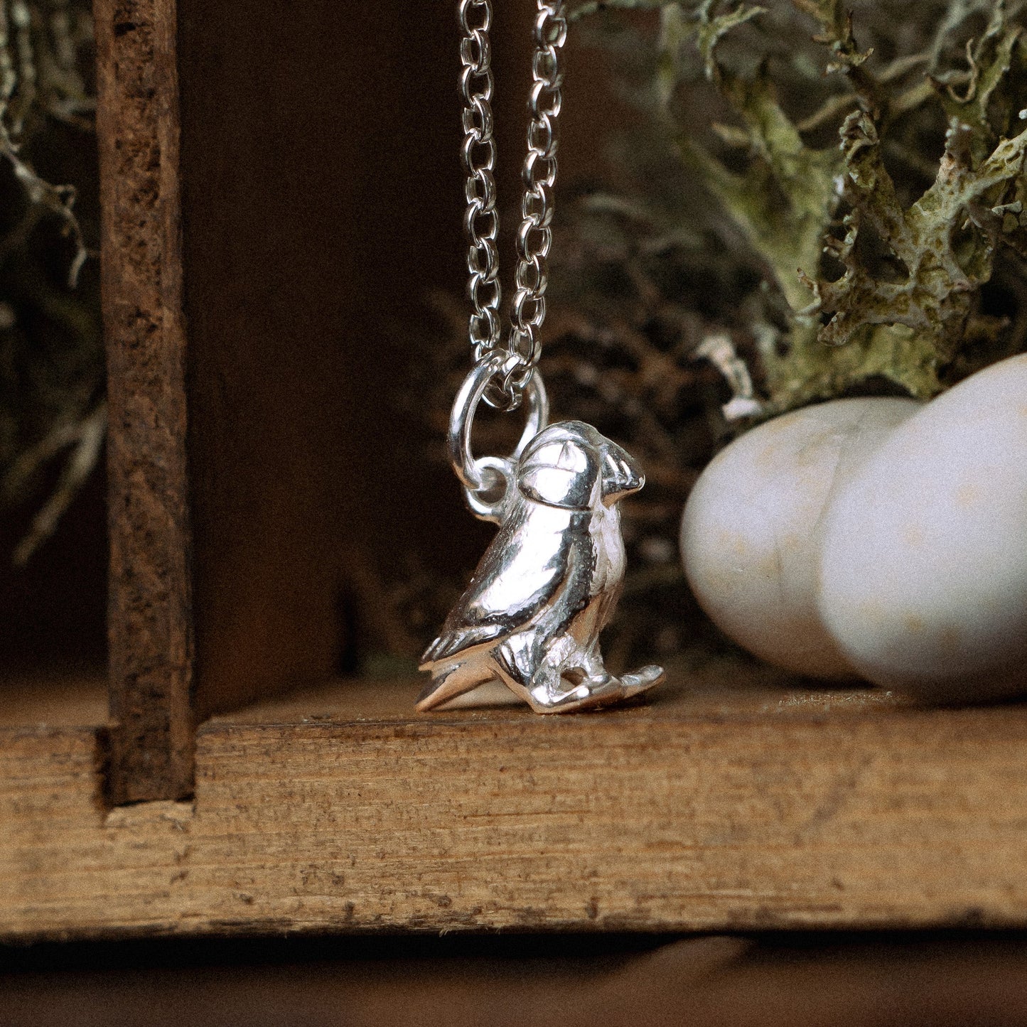 Puffin Silver Charm Necklace