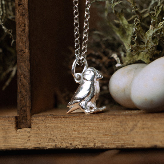 Puffin Silver Charm Necklace
