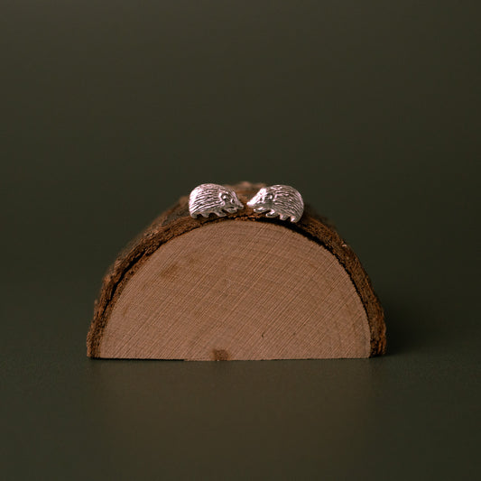 Hedgehog Silver Stud Earrings