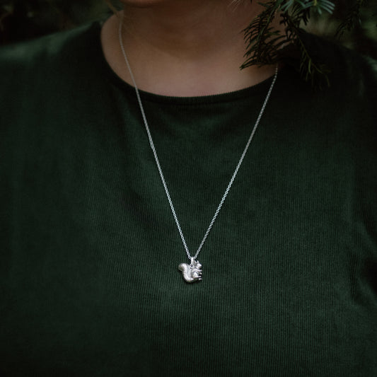 Sterling Silver Red Squirrel Pendant