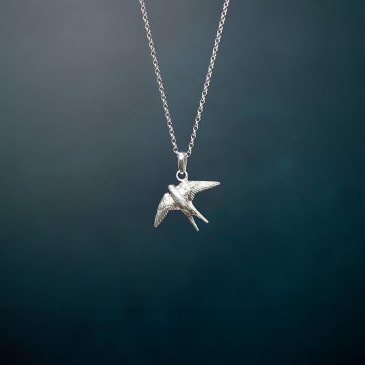 Sterling Silver Swallow Necklace