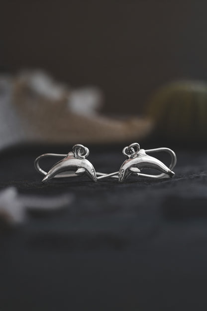 Sterling Silver Dolphin Earrings