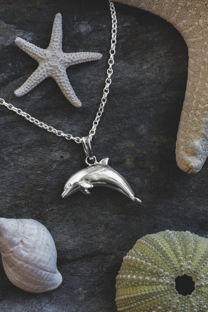 Dolphin Silver Pendant Necklace