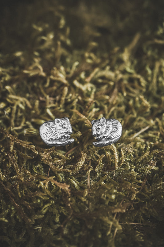 Hazel Dormouse Stud Earrings
