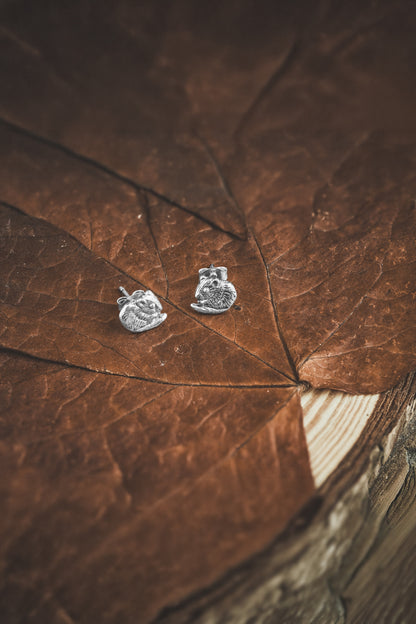 Hazel Dormouse Stud Earrings