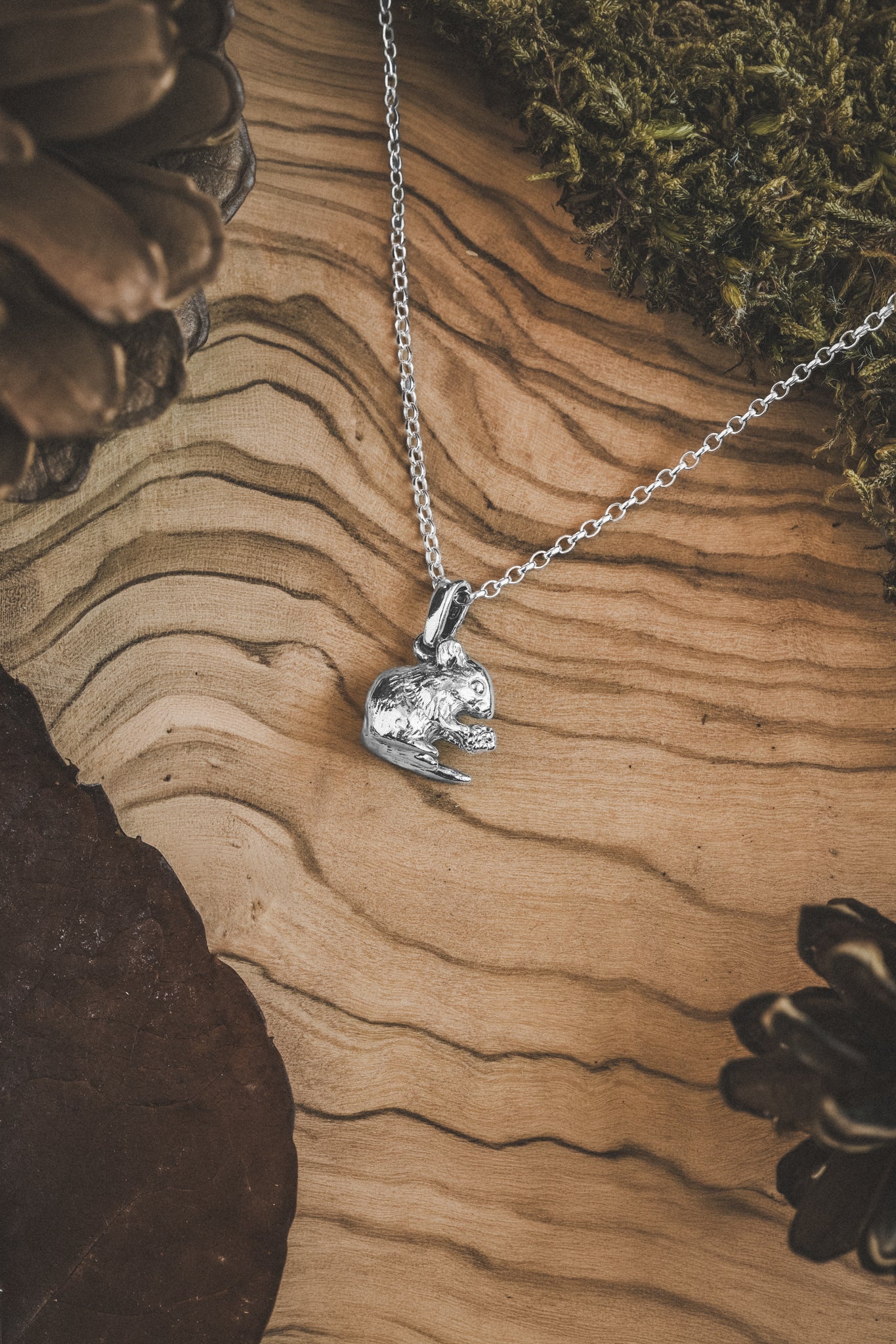 Hazel Dormouse with Berry Pendant