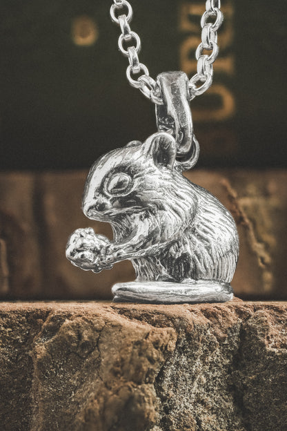 Hazel Dormouse with Berry Pendant