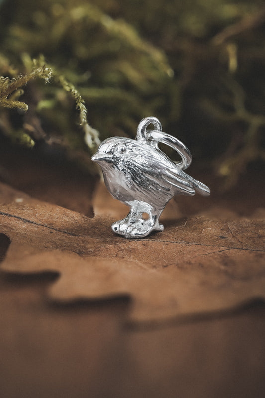 Sterling Silver Robin Charm Necklace