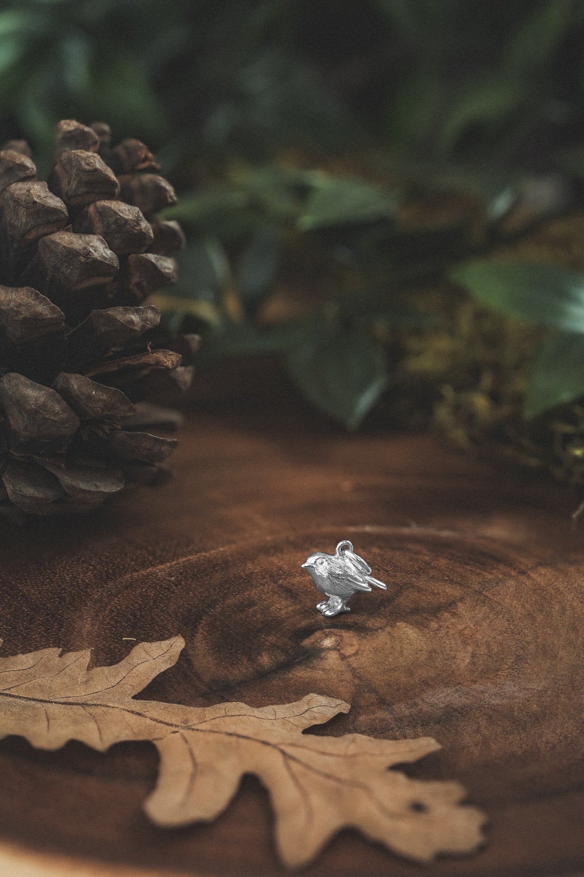 Sterling Silver Robin Charm Necklace