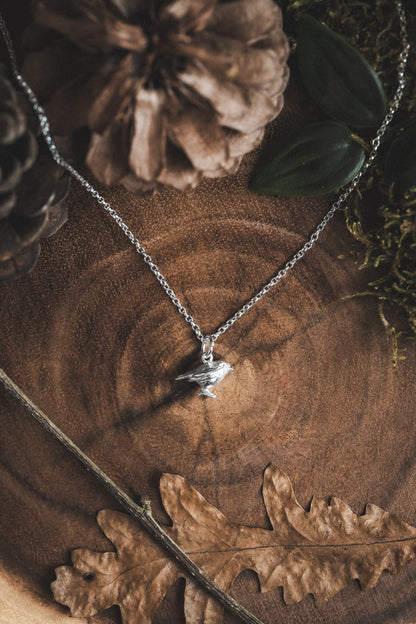 Sterling Silver Robin Charm Necklace