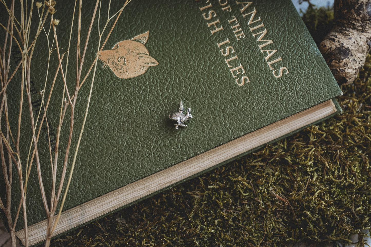 Small Silver Running Hare Charm Necklace