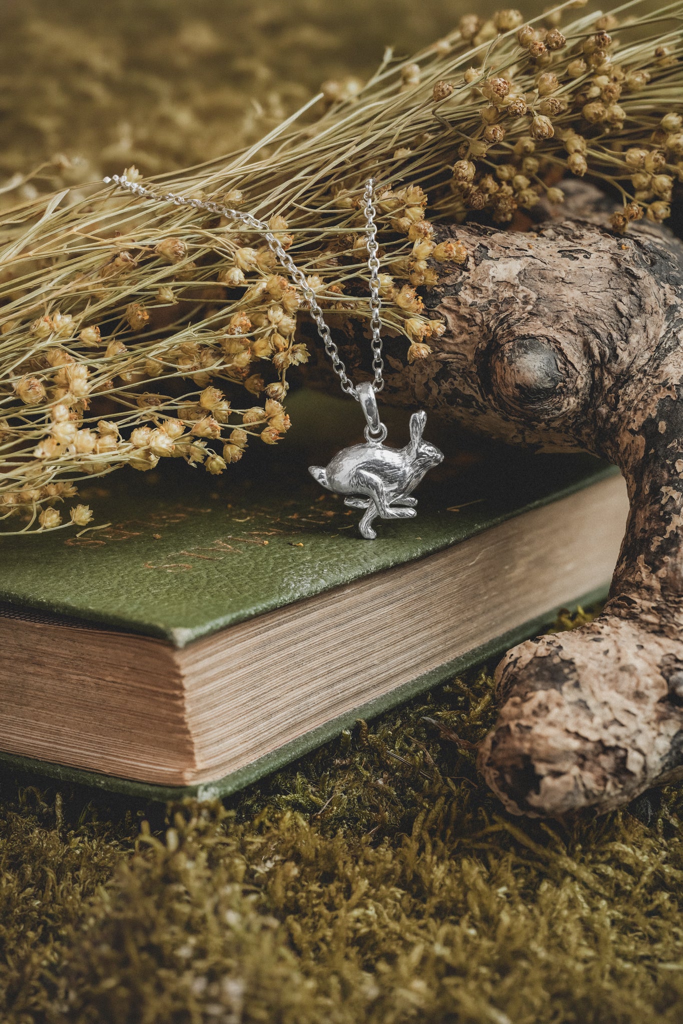 Sterling Silver Running Hare Pendant