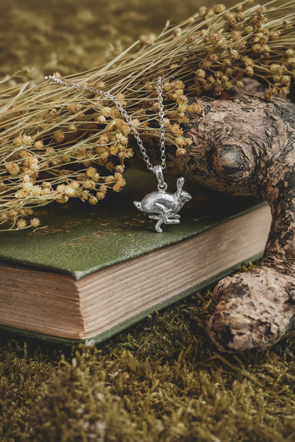 Sterling Silver Running Hare Pendant