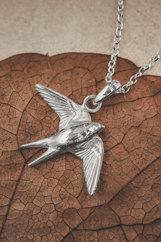 Sterling Silver Swallow Necklace