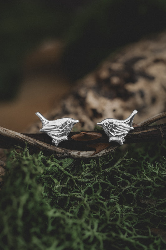 Wren Silver Stud Earrings