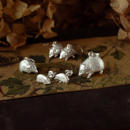 Hedgehog Silver Stud Earrings